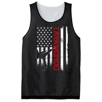 Taekwondo American Flag Taekwondo Fighter Us Flag Mesh Reversible Basketball Jersey Tank