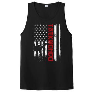 Taekwondo American Flag Taekwondo Fighter Us Flag PosiCharge Competitor Tank