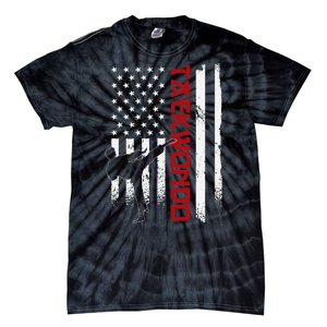 Taekwondo American Flag Taekwondo Fighter Us Flag Tie-Dye T-Shirt