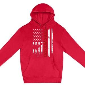 Taekwondo American Flag Taekwondo Fighter Us Flag Premium Pullover Hoodie