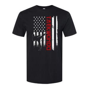 Taekwondo American Flag Taekwondo Fighter Us Flag Softstyle CVC T-Shirt