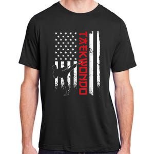 Taekwondo American Flag Taekwondo Fighter Us Flag Adult ChromaSoft Performance T-Shirt