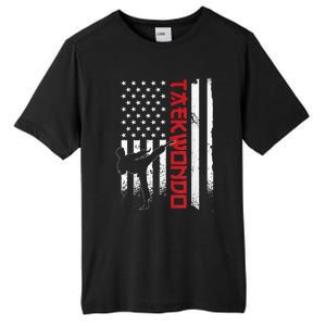 Taekwondo American Flag Taekwondo Fighter Us Flag Tall Fusion ChromaSoft Performance T-Shirt