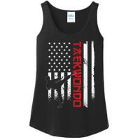 Taekwondo American Flag Taekwondo Fighter Us Flag Ladies Essential Tank