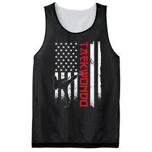 Taekwondo American Flag Taekwondo Fighter Us Flag Mesh Reversible Basketball Jersey Tank