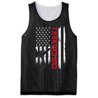 Taekwondo American Flag Taekwondo Fighter Us Flag Mesh Reversible Basketball Jersey Tank