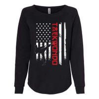 Taekwondo American Flag Taekwondo Fighter Us Flag Womens California Wash Sweatshirt