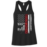 Taekwondo American Flag Taekwondo Fighter Us Flag Women's Racerback Tank