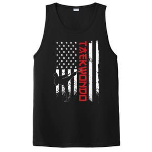 Taekwondo American Flag Taekwondo Fighter Us Flag PosiCharge Competitor Tank