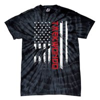 Taekwondo American Flag Taekwondo Fighter Us Flag Tie-Dye T-Shirt