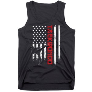 Taekwondo American Flag Taekwondo Fighter Us Flag Tank Top