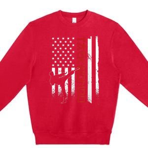 Taekwondo American Flag Taekwondo Fighter Us Flag Premium Crewneck Sweatshirt