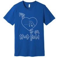 Track And Field Mom My Heart Is On That Field Funny Gift Premium T-Shirt