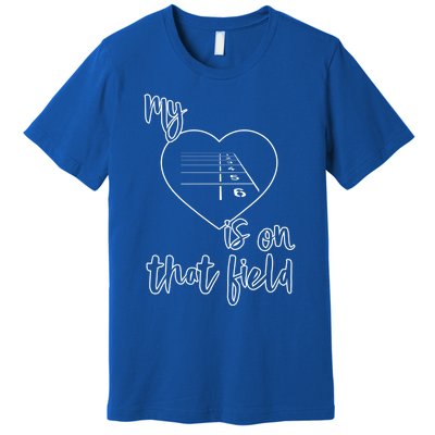 Track And Field Mom My Heart Is On That Field Funny Gift Premium T-Shirt