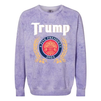 Trump A Fine President 2024 Colorblast Crewneck Sweatshirt