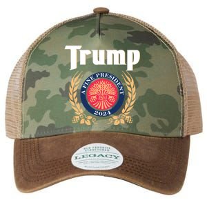 Trump A Fine President 2024 Legacy Tie Dye Trucker Hat