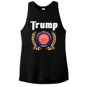 Trump A Fine President 2024 Ladies PosiCharge Tri-Blend Wicking Tank