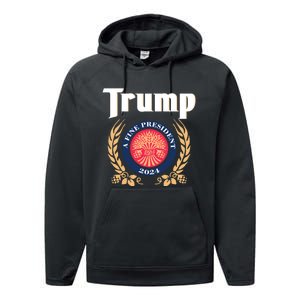 Trump A Fine President 2024 Performance Fleece Hoodie