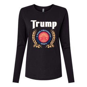 Trump A Fine President 2024 Womens Cotton Relaxed Long Sleeve T-Shirt