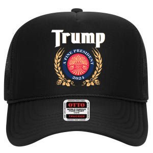 Trump A Fine President 2024 High Crown Mesh Back Trucker Hat