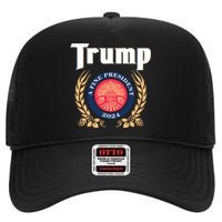 Trump A Fine President 2024 High Crown Mesh Back Trucker Hat