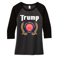 Trump A Fine President 2024 Women's Tri-Blend 3/4-Sleeve Raglan Shirt