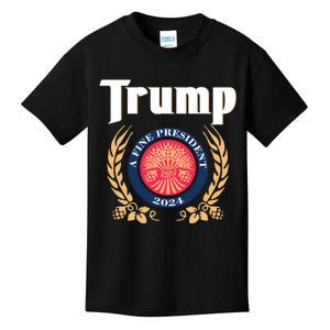 Trump A Fine President 2024 Kids T-Shirt