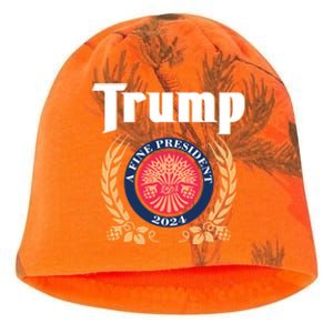 Trump A Fine President 2024 Kati - Camo Knit Beanie