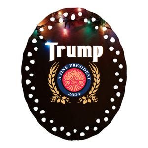 Trump A Fine President 2024 Ceramic Oval Ornament