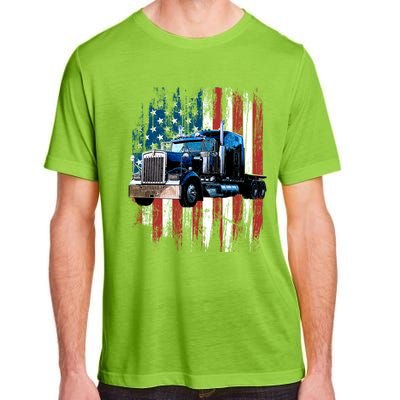 Trucker American Flag Truck Driver Gift Truck Driver Gift Adult ChromaSoft Performance T-Shirt