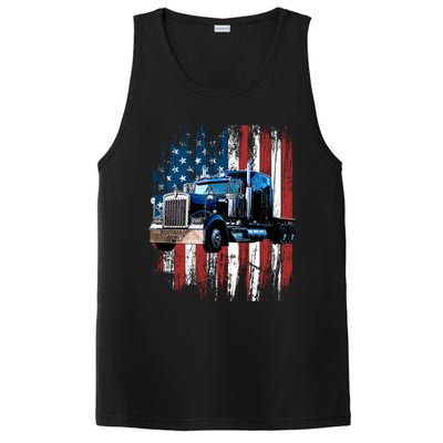 Trucker American Flag Truck Driver Gift Truck Driver Gift PosiCharge Competitor Tank