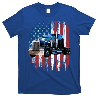 Trucker American Flag Truck Driver Gift Truck Driver Gift T-Shirt