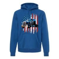 Trucker American Flag Truck Driver Gift Truck Driver Gift Premium Hoodie