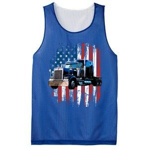 Trucker American Flag Truck Driver Gift Truck Driver Gift Mesh Reversible Basketball Jersey Tank