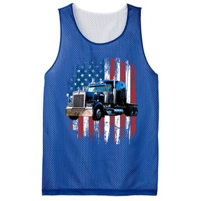 Trucker American Flag Truck Driver Gift Truck Driver Gift Mesh Reversible Basketball Jersey Tank