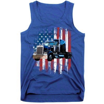 Trucker American Flag Truck Driver Gift Truck Driver Gift Tank Top