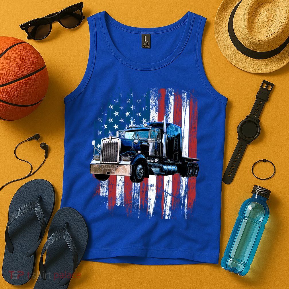 Trucker American Flag Truck Driver Gift Truck Driver Gift Tank Top