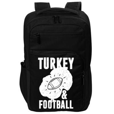 Turkey And Football Gift Thanksgiving Football Gift Impact Tech Backpack