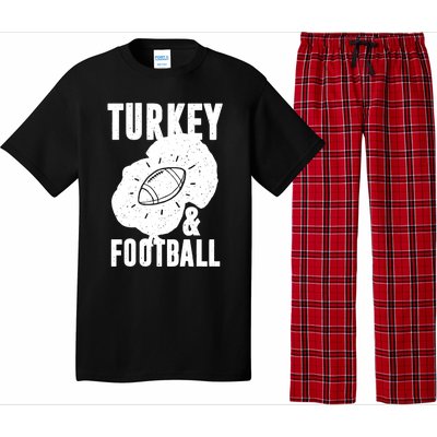 Turkey And Football Gift Thanksgiving Football Gift Pajama Set