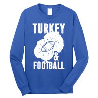 Turkey And Football Gift Thanksgiving Football Gift Long Sleeve Shirt