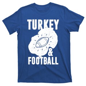 Turkey And Football Gift Thanksgiving Football Gift T-Shirt