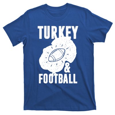 Turkey And Football Gift Thanksgiving Football Gift T-Shirt