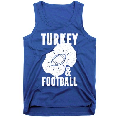 Turkey And Football Gift Thanksgiving Football Gift Tank Top