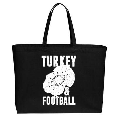 Turkey And Football Gift Thanksgiving Football Gift Cotton Canvas Jumbo Tote