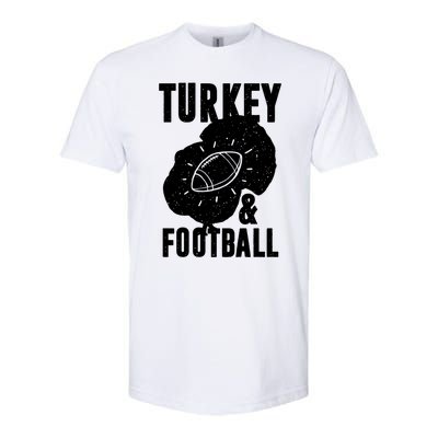 Turkey And Football Gift Thanksgiving Football Gift Softstyle CVC T-Shirt