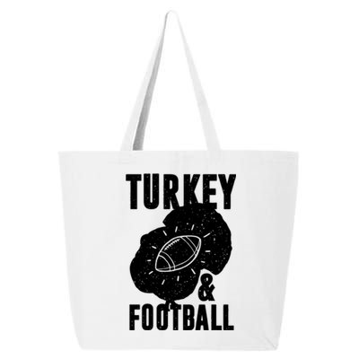 Turkey And Football Gift Thanksgiving Football Gift 25L Jumbo Tote