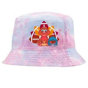 Turkey And Football Balls Funny Sport Lovers Gift Tie-Dyed Bucket Hat