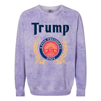 Trump A Fine President 2024 Colorblast Crewneck Sweatshirt