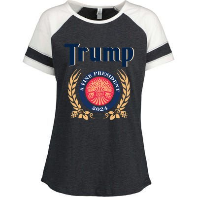 Trump A Fine President 2024 Enza Ladies Jersey Colorblock Tee