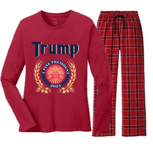 Trump A Fine President 2024 Women's Long Sleeve Flannel Pajama Set 